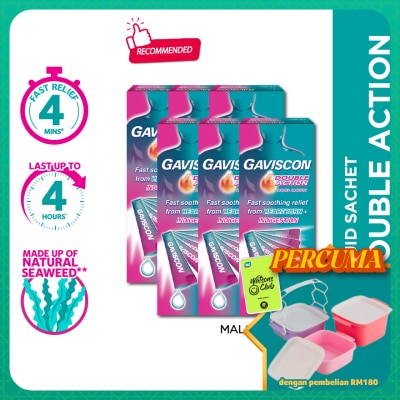 GAVISCON - Heartburn & Indigestion Relief Double Action Sachet 5 x 10ml x 6