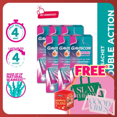 GAVISCON Heartburn & Indigestion Relief Double Action Sachet 5 x 10ml x 6