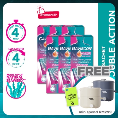 GAVISCON Heartburn & Indigestion Relief Double Action Sachet 5 x 10ml x 6
