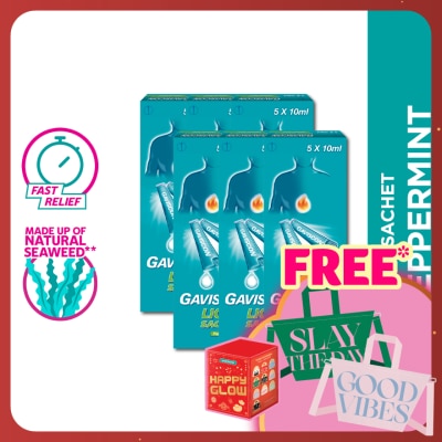 GAVISCON Heartburn & Indigestion Relief Peppermint Sachet 5 x 10ml x 6