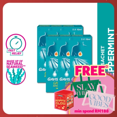 GAVISCON Heartburn & Indigestion Relief Peppermint Sachet 5 x 10ml x 6
