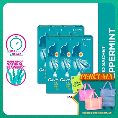 GAVISCON - Heartburn & Indigestion Relief Peppermint Sachet 5 x 10ml x 6