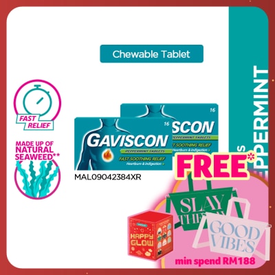 GAVISCON Heartburn & Indigestion Relief Peppermint Tablet 16s x 2