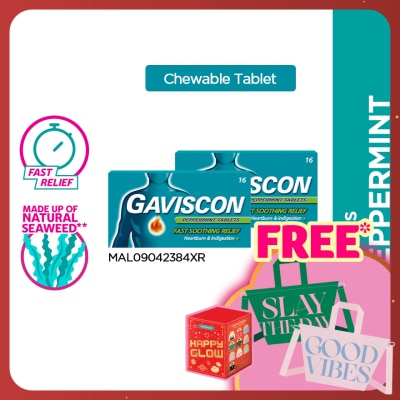 GAVISCON Heartburn & Indigestion Relief Peppermint Tablet 16s x 2