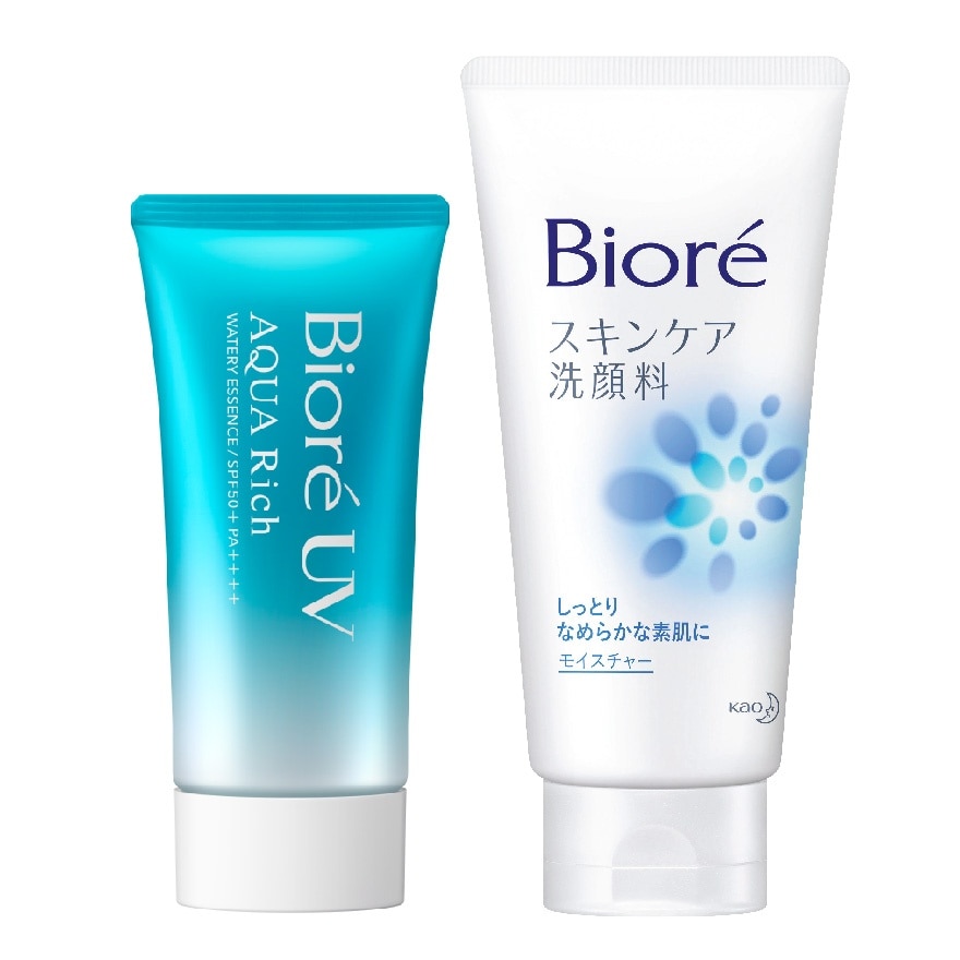 Uv Aqua Rich Watery Essence 50G + Skin Caring Facial Foam Moisture 130G Set