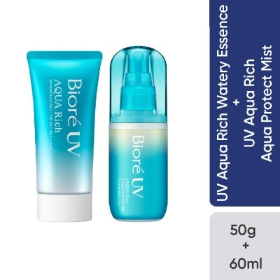 BIORE - Uv Aqua Rich Watery Essence 50G + Uv Aqua Rich Aqua Protect Mist Set