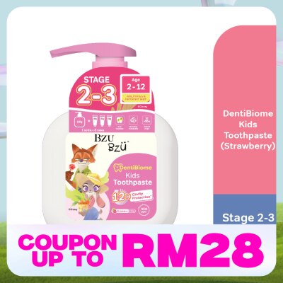BZU BZU DentiBiome Kids Toothpaste Strawberry Stage 2-3 (2-12Yrs) 150g