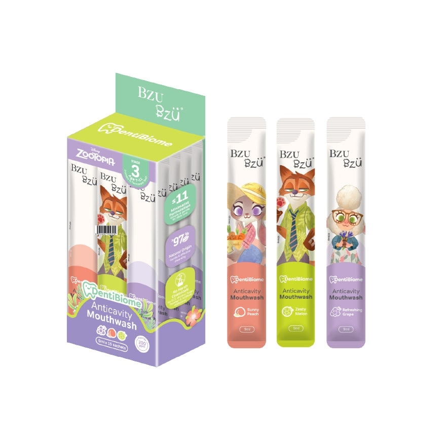 DentiBiome Anticavity Mouthwash Mixed Flavor Stage 3 (7+ Yrs) 9ml x 15 sachets