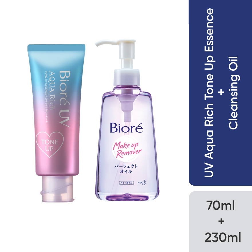 Biore Uv Aqua Rich Tone Up Essence + Cleansing Oil 230ML Set image