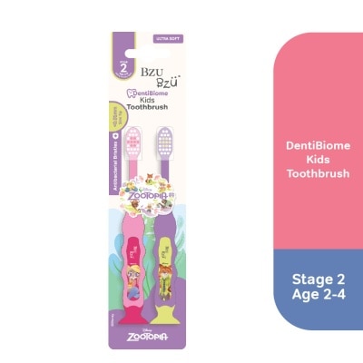 BZU BZU DentiBiome Kids Toothbrush Stage 2 (2-6Yrs) 2s