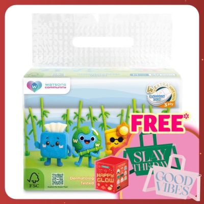 WATSONS Community Velvet Facial Tissues (Travel) M size 3PlyX50SheetX4S