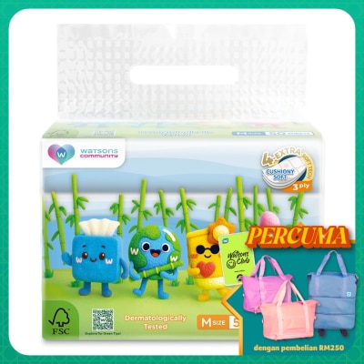 WATSONS Community Velvet Facial Tissues (Travel) M size 3PlyX50SheetX4S