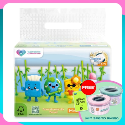 WATSONS Community Velvet Facial Tissues (Travel) M size 3PlyX50SheetX4S