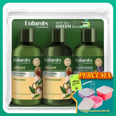 NATURALS BY WATSONS - Argan & Lavender Travel Set 100ML*3