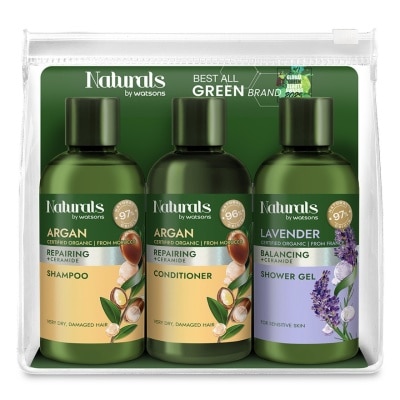 NATURALS BY WATSONS - Argan & Lavender Travel Set 100ML*3