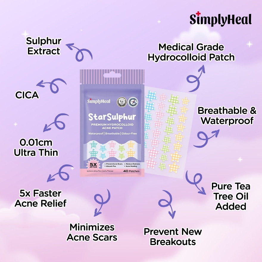 Starsulphur Day & Night Premium Hydrocolloid Acne Patch 40s