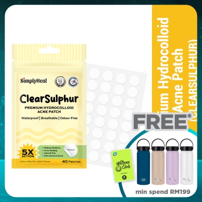 SIMPLYHEAL Clearsulphur Day & Night Premium Hydrocolloid Acne Patch 40s