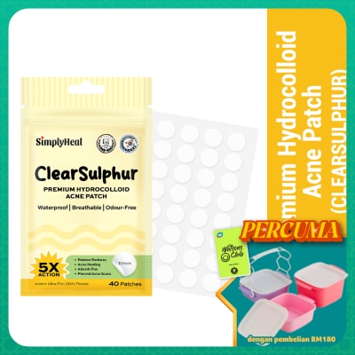 SIMPLYHEAL - Clearsulphur Day & Night Premium Hydrocolloid Acne Patch 40s