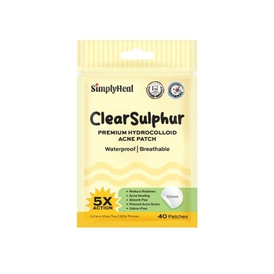 SIMPLYHEAL Clearsulphur Day & Night Premium Hydrocolloid Acne Patch 40s