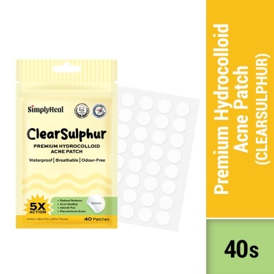 SIMPLYHEAL Clearsulphur Day & Night Premium Hydrocolloid Acne Patch 40s