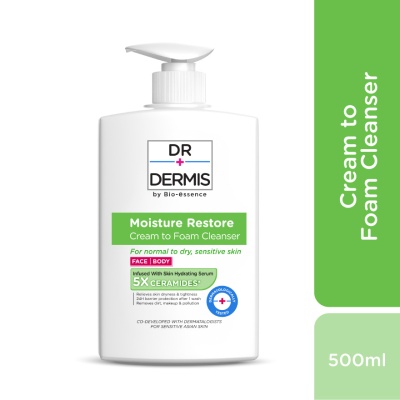 DR. DERMIS Moisture Restore Cream to Foam Cleanser 500ml image