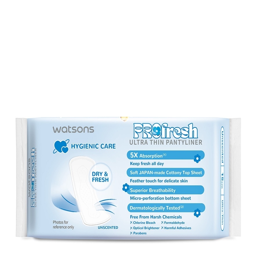 Ultra-Thin Pantyliner Unscented 15cm 40's