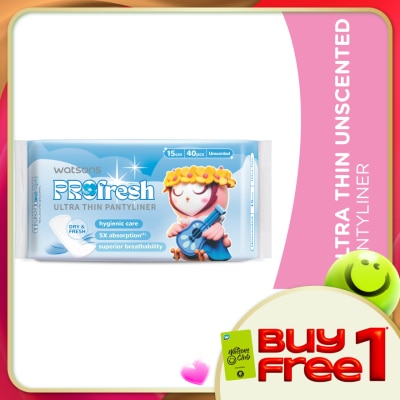 WATSONS - Ultra-Thin Pantyliner Unscented 15cm 40's