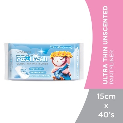 WATSONS - Ultra-Thin Pantyliner Unscented 15cm 40's
