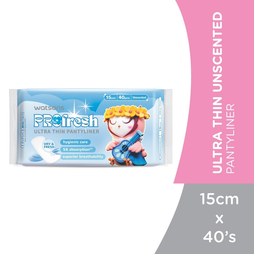 Ultra-Thin Pantyliner Unscented 15cm 40's