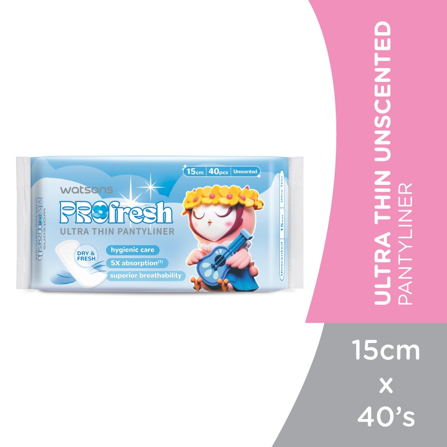 Ultra-Thin Pantyliner Unscented 15cm 40's