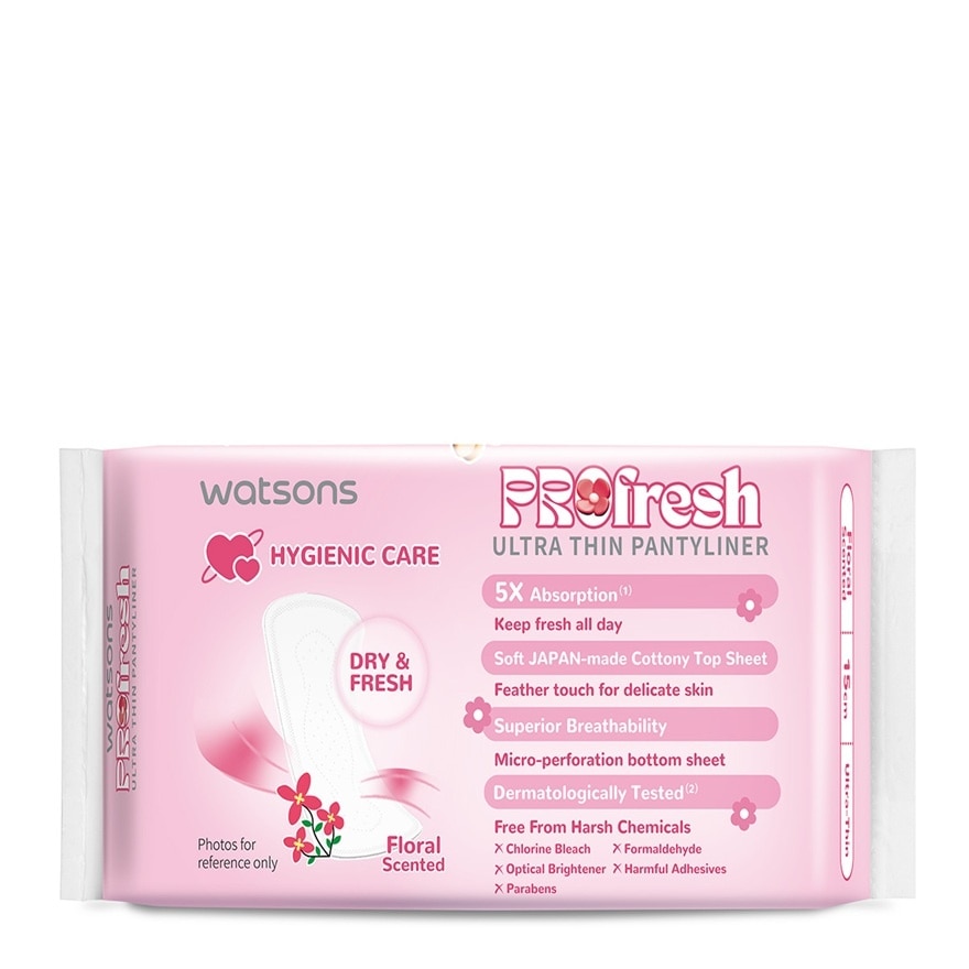 Ultra-Thin Pantyliner Floral Scented 15cm 40's