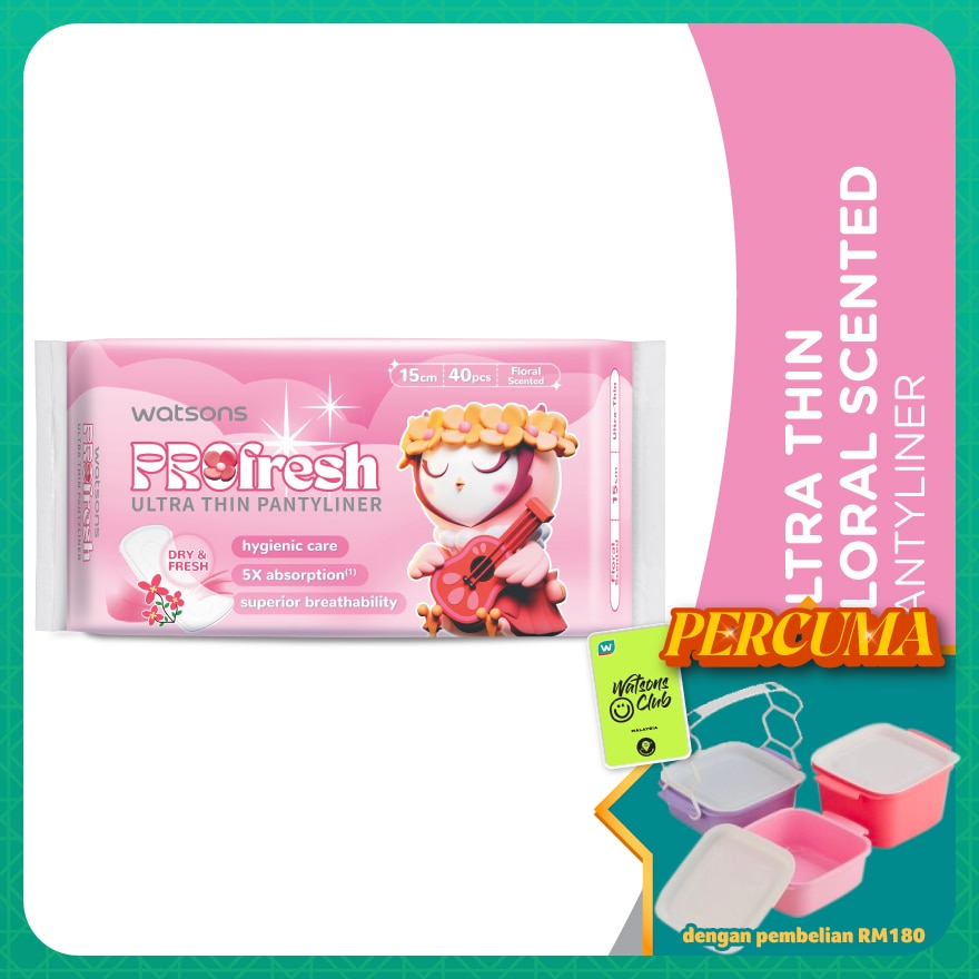 Ultra-Thin Pantyliner Floral Scented 15cm 40's