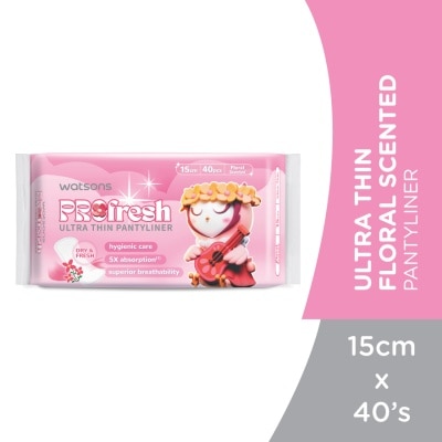 WATSONS - Ultra-Thin Pantyliner Floral Scented 15cm 40's
