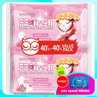 WATSONS Ultra Thin Floral Scented Pantyliner 15cm 40s x2 image