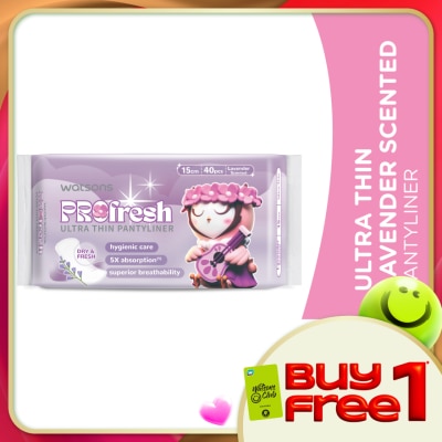 WATSONS - Ultra Thin Pantyliner Lavender Scented 15cm 40's