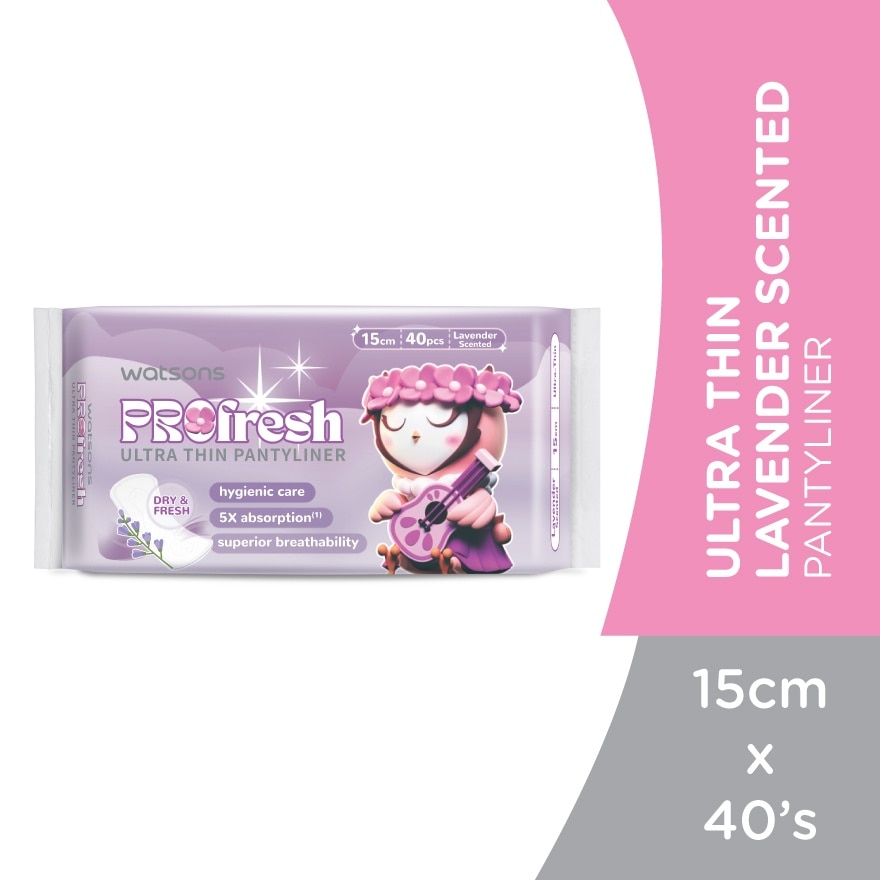 Ultra Thin Pantyliner Lavender Scented 15cm 40's