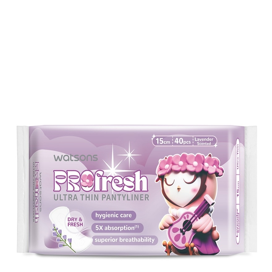 Ultra Thin Pantyliner Lavender Scented 15cm 40's