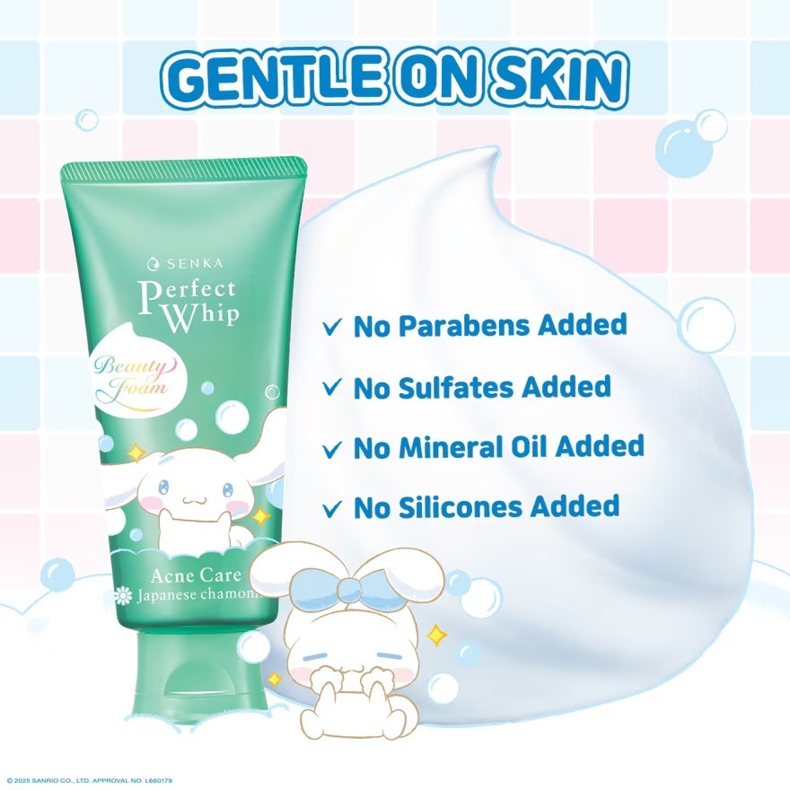 Perfect Whip Cleanser Acne Care Cinnamoroll 100g