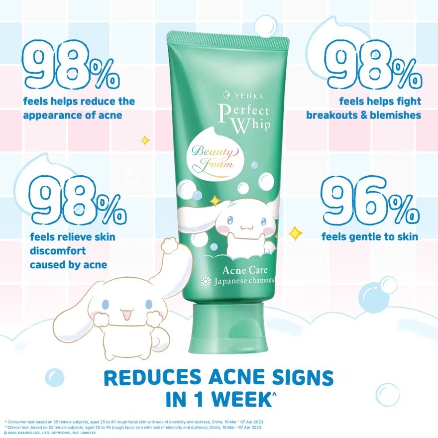 Perfect Whip Cleanser Acne Care Cinnamoroll 100g