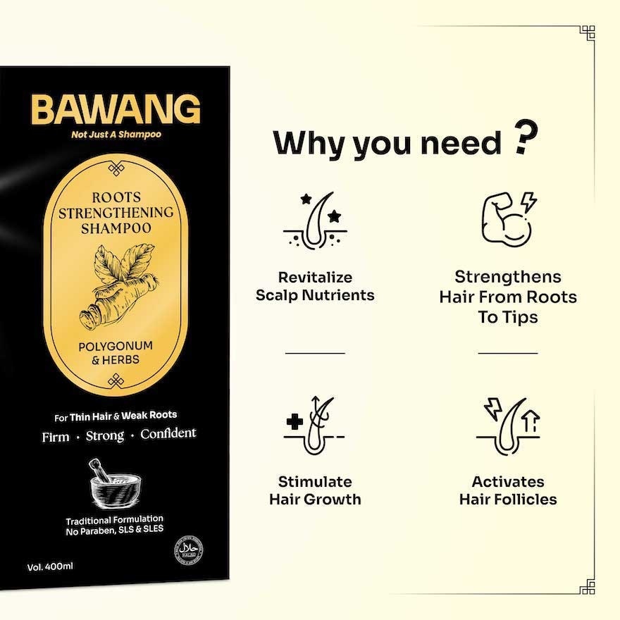 Roots Strengthening Shampoo 400ML with Chinese Herbal Formulation