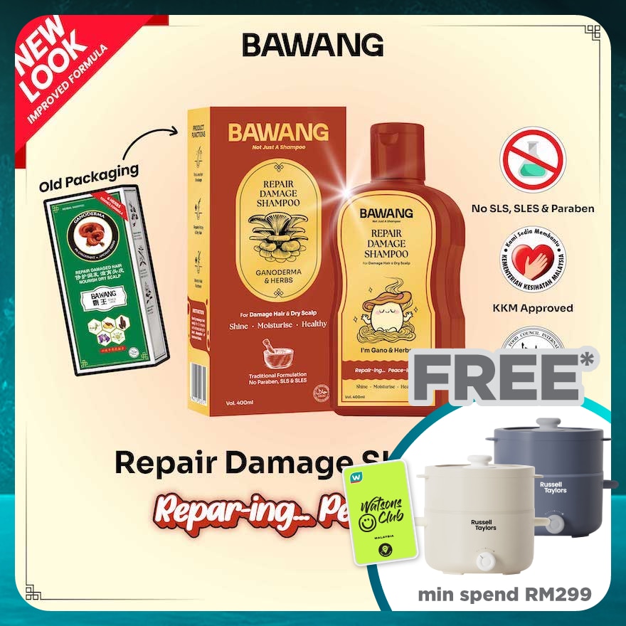 Repair Damage Shampoo 400ml with Chinese Herbal Formulation