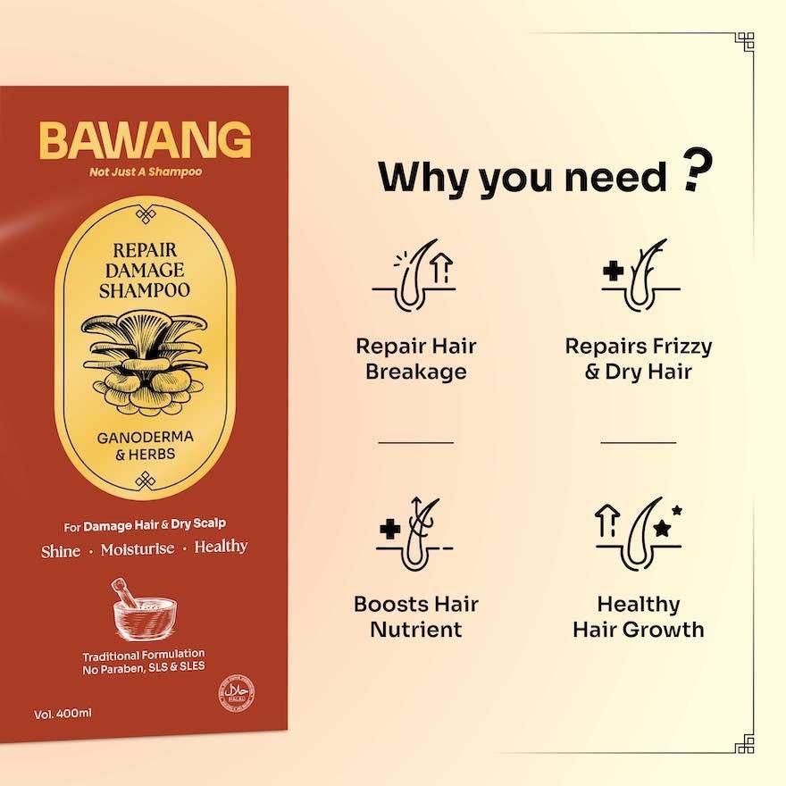 Repair Damage Shampoo 400ml with Chinese Herbal Formulation