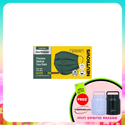 NEUTROVIS - Extra Protection Premium 4-Ply Medical Face Mask Adult Hunter Green 50s