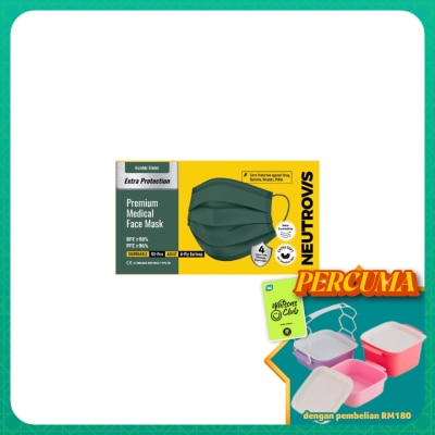 NEUTROVIS - Extra Protection Premium 4-Ply Medical Face Mask Adult Hunter Green 50s