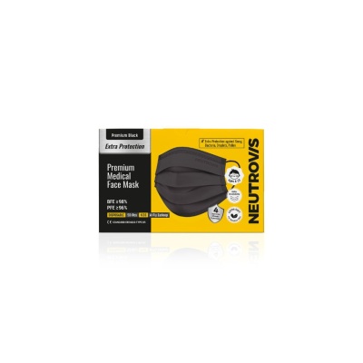 NEUTROVIS - Extra Protection Premium 4-Ply Medical Face Mask Kid Black 50s