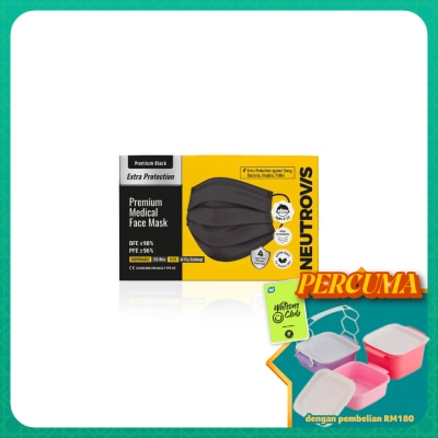 NEUTROVIS - Extra Protection Premium 4-Ply Medical Face Mask Kid Black 50s