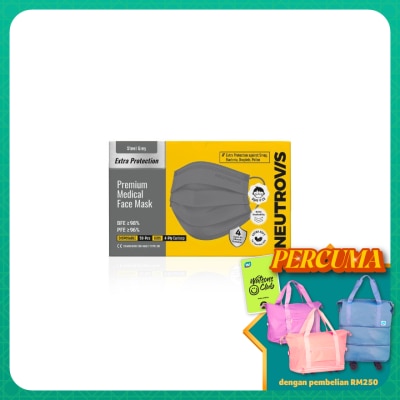NEUTROVIS Extra Protection Premium 4-Ply Medical Face Mask Kid Steel Grey 50s