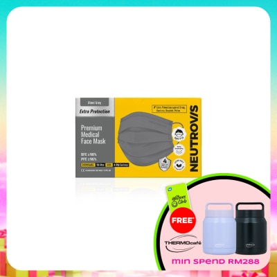NEUTROVIS - Extra Protection Premium 4-Ply Medical Face Mask Kid Steel Grey 50s