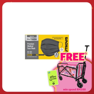 NEUTROVIS Extra Protection Premium 4-Ply Medical Face Mask Adult Steel Grey 50s