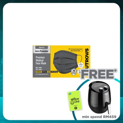 NEUTROVIS Extra Protection Premium 4-Ply Medical Face Mask Adult Steel Grey 50s